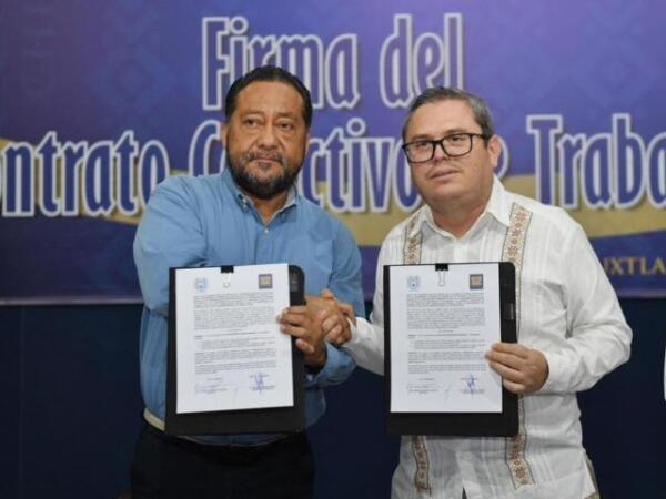 Firman Administración Central de la UNACH y el STAUNACH el Contrato Colectivo de Trabajo 2025