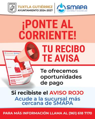 Anuncia SMAPA el programa ponte al corriente con tu recibo