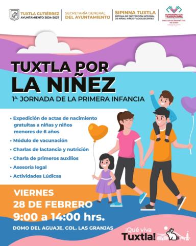 Grandes beneficios para la niñez de Tuxtla, anuncia SIPINNA