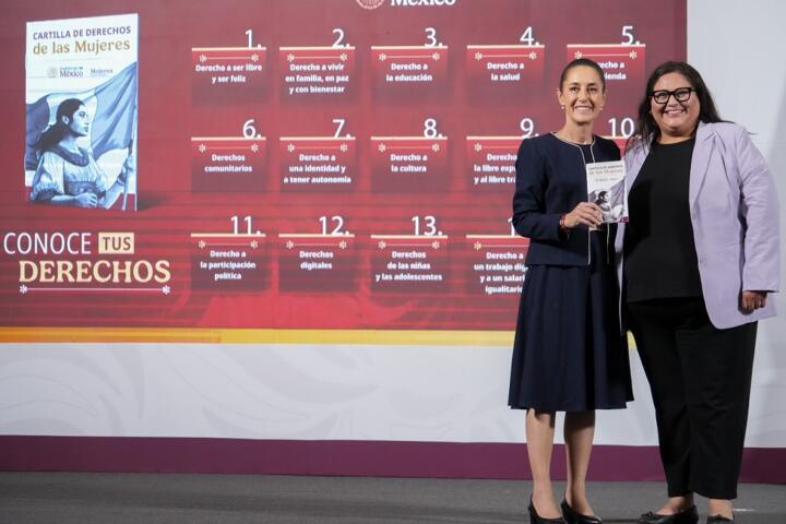 Presidenta Claudia Sheinbaum presenta la Cartilla de Derechos de las Mujeres en el marco del 8M