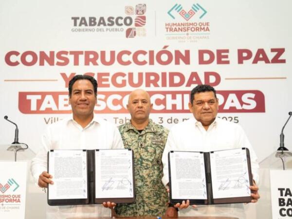 Eduardo Ramírez y Javier May firman Acuerdo de Paz entre Chiapas y Tabasco