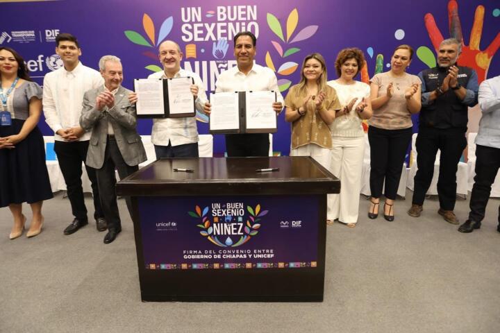 DIF Municipal refrenda su compromiso con la niñez chiapaneca en firma de convenio con UNICEF