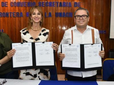 Trabajarán UNACH y la Secretaría para el Desarrollo de la Frontera Sur en acciones que atiendan la franja fronteriza del estado
