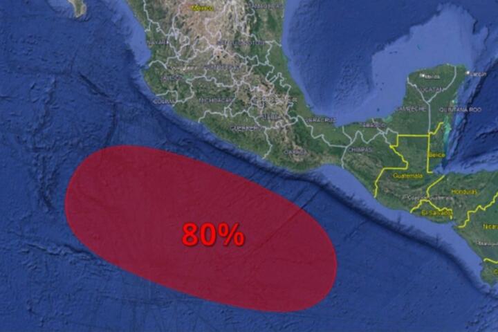 SMN eleva al 80% la posibilidad de ciclón frente a costas del Pacífico mexicano