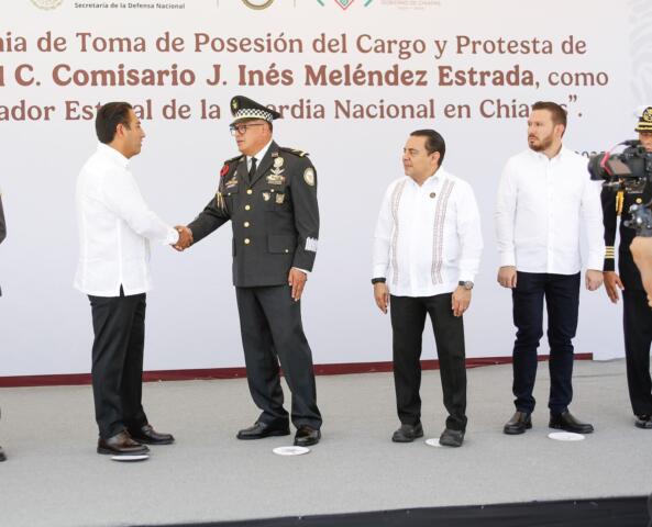 Asiste Juan Carlos Moreno a la toma de protesta del nuevo coordinador estatal de la Guardia Nacional