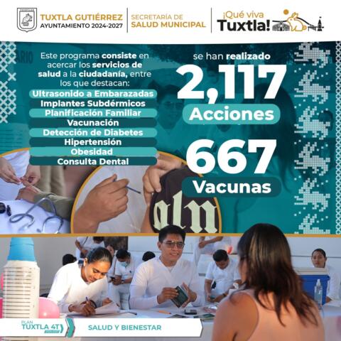Retos en Salud Pública Municipal llega a más colonias en Tuxtla