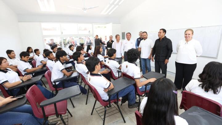 Eduardo Ramírez impulsa educación con nueva infraestructura en el Cobach 234 Plan de Ayala