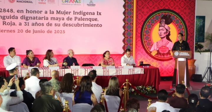 Rinden homenaje a la Reina Roja de Palenque, con billete conmemorativo de la Lotería Nacional