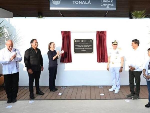 Eduardo Ramírez acompaña a Claudia Sheinbaum en primer viaje del Tren Interoceánico en Chiapas
