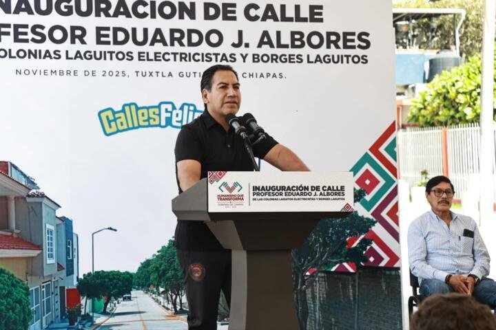 Eduardo Ramírez y Angel Torres inauguran modernización de calle de las colonias Laguitos Electricistas y Borges Laguitos
