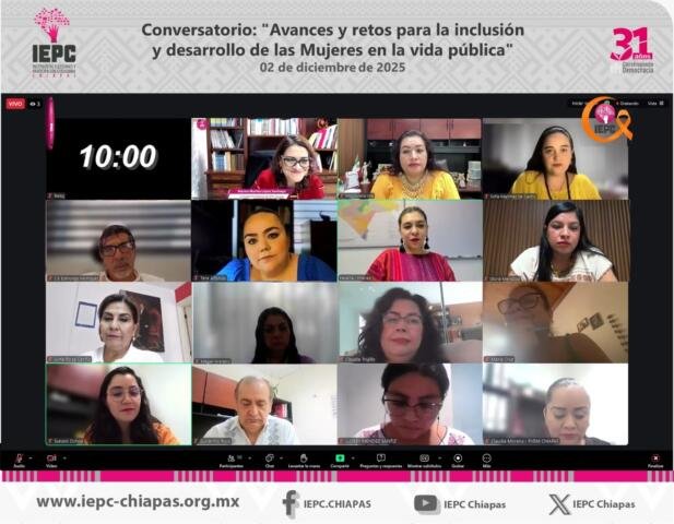 Realiza IEPC conversatorio "Avances y retos para la inclusión y desarrollo de las Mujeres en la vida pública"