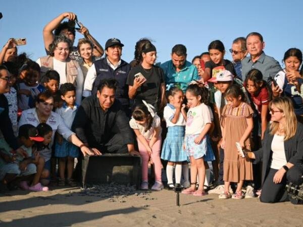 Eduardo Ramírez encabeza liberación de tortugas marinas en Puerto Arista