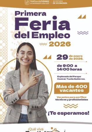 Ayuntamiento de Tuxtla invita a la Primera Feria del Empleo 2026