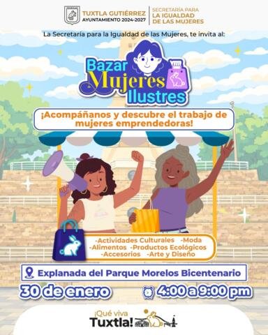 Invitan al Bazar de Emprendedoras en el Parque Bicentenario hoy viernes 30 de enero