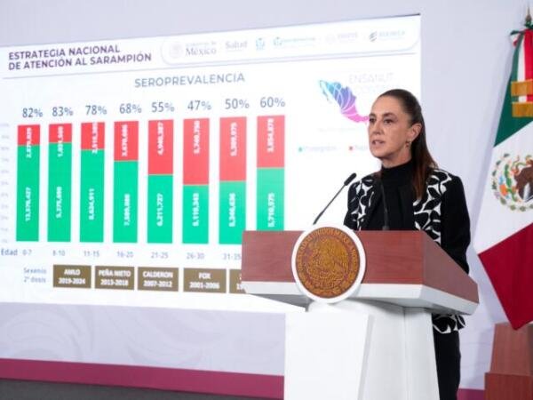 Sheinbaum llama a la calma; hay 28 millones de vacunas contra sarampión
