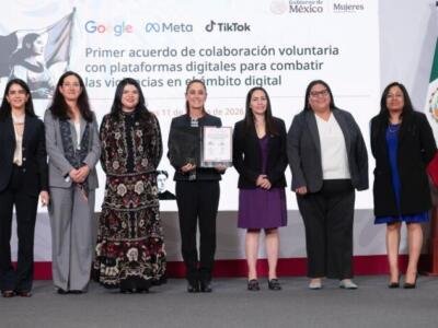 Gobierno de México firma primer acuerdo de colaboración voluntaria con Google, Meta y TikTok para combatir violencia digital contra las mujeres