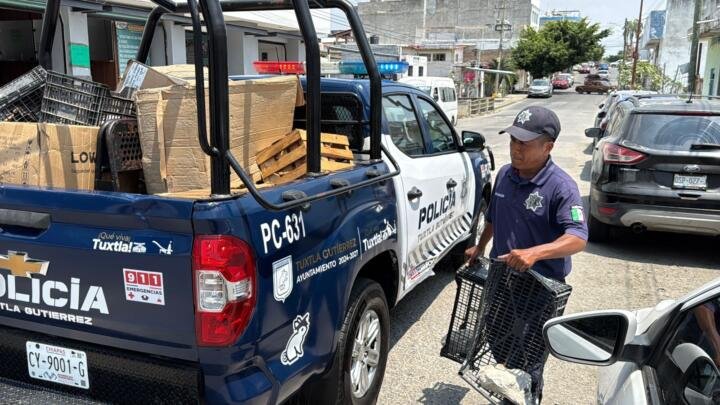 Refuerza SSP de Tuxtla acciones contra apartado indebido de vía pública