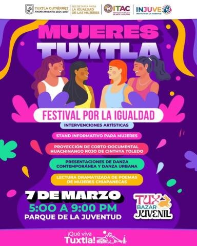 Invitan al evento “Mujeres Tuxtla: Festival por la Igualdad”