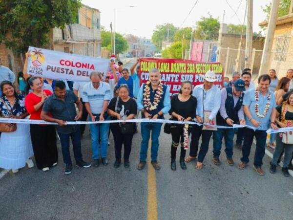 Inaugura Angel Torres casi un kilómetro de reencarpetamiento del Camino Rural a Pacú, en Loma Bonita