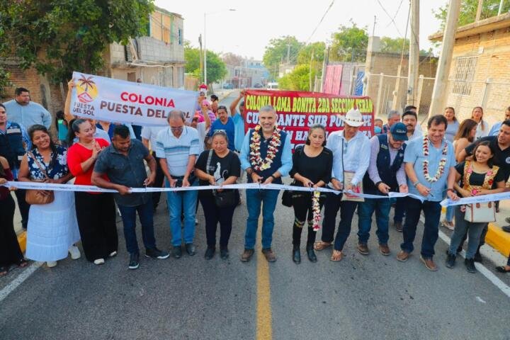Inaugura Angel Torres casi un kilómetro de reencarpetamiento del Camino Rural a Pacú, en Loma Bonita