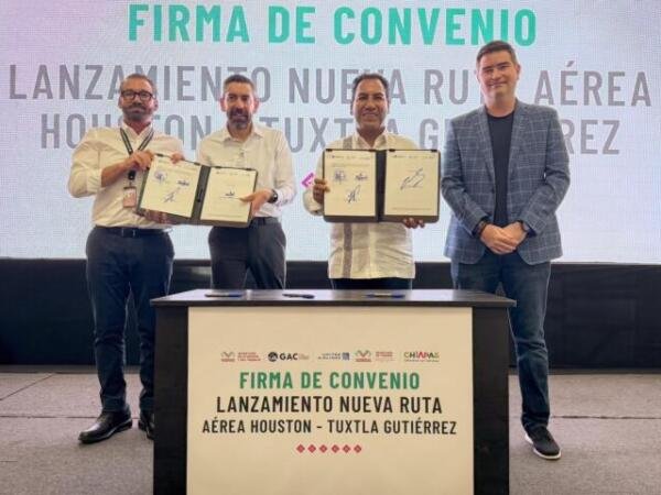 Lanzan nueva ruta aérea internacional Houston-Tuxtla Gutiérrez