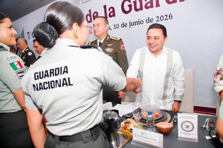 Juan Carlos Moreno Guillén asiste a la conmemoración del 7.º Aniversario de la Guardia Nacional en Chiapas