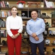 Juan Carlos Moreno Guillén sostiene reunión de trabajo con la diputada Faride Abud García