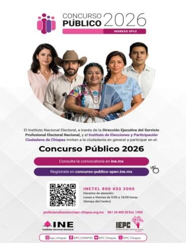 Convoca IEPC a participar en el Concurso Público 2026 para integrar el Servicio Profesional Electoral Nacional del sistema OPLE