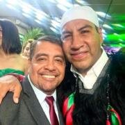 Javier Jiménez acompaña a Eduardo Ramírez en el Grito de Independencia