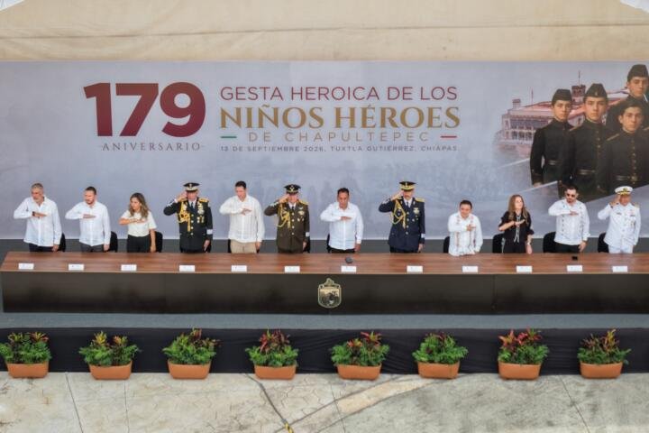 Participa Moreno Guillén en la ceremonia de la Gesta Heroica de los Niños Héroes