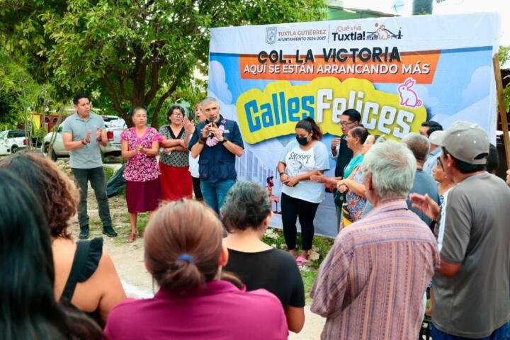 Más Calles Felices en Tuxtla; arranca obra en La Victoria