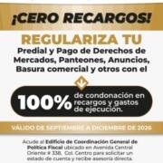 Tuxtla ofrece 100% de condonación en recargos para regularizar adeudos municipales