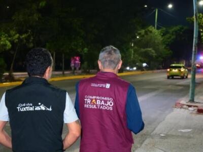 Avanza Chuleando y Bacheando Tuxtla con brigadas nocturnas