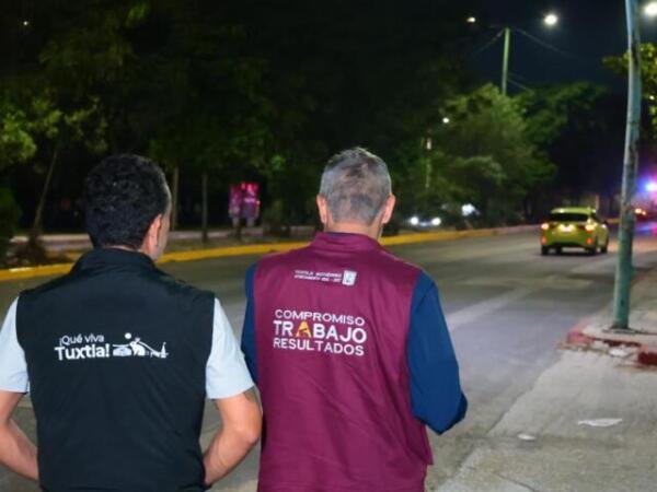 Avanza Chuleando y Bacheando Tuxtla con brigadas nocturnas
